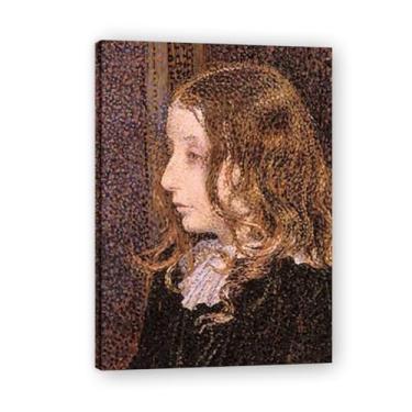 Imagem de Menina com cabeloThéo van Rysselberghe: Impressão em tela neoimpressionista belga chave 40 x 56 cm emoldurada