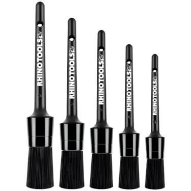 Imagem de Kit 5 Pincel Para Lavação Detalhamento Automotivos Motos Rhino Tools