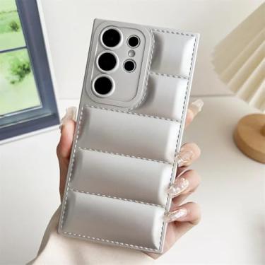 Imagem de Capa para celular Samsung S25 S24 S23 S22 Ultra S21 Plus A56 A36 A26 A16 A06 A55 A35 A06 A15 A15 A54 A34 (para Galaxy S21/prata)