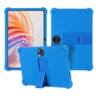 Imagem de Capa para tablet TCL TAB 11 FE de 11 polegadas, capa protetora de silicone macio para TCL TAB 11 FE, adequada para crianças, capa de tablet com suporte ajustável, 4 cantos espessos à prova de choque