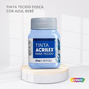 Imagem de Tinta para tecido fosca com 37ml cor azul bebe - ACRILEX