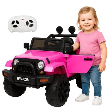Imagem de Mini Carro Elétrico Jipe Importway Rosa 12V com Controle Remoto