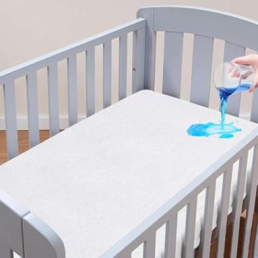 Imagem de Capa de colchão para berço (52 x 28) para colchão de bebê - Protetor de colchão impermeável para berço de 10 a 20 cm - (pacote com 1)