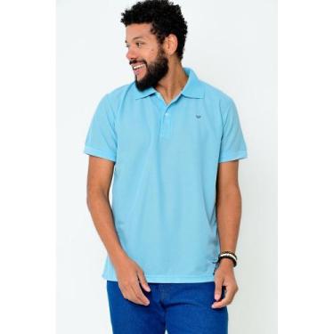 Imagem de Camisa Polo Piquet Lisa Masculina Camisaria Colombo, Azul, 1