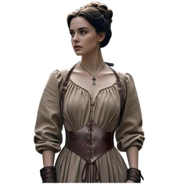 Imagem de Cinto de espartilho Joukavor Medieval Leather Renaissance Brown XL