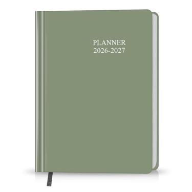 Imagem de Agenda Planner 2026-2027 - 18 meses (26 de janeiro a 27 de junho) 14,7 cm x 21,6 cm, planejadores semanais e mensais 2025-2026 com capa dura, verde