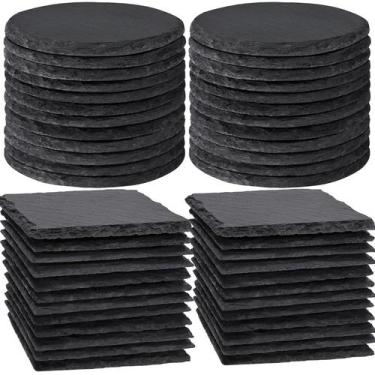 Imagem de Porta-copos MAPRIAL Slate 36 peças para bebidas de 10 cm quadrados e r