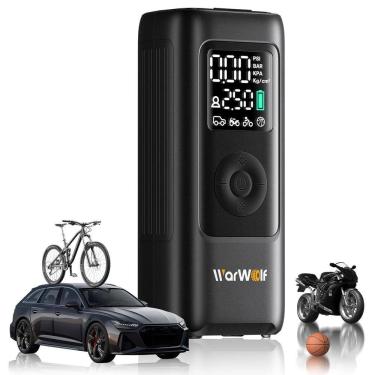 Imagem de Compressor de ar portátil com inflador de pneus WarWolf 160PSI 48LPM
