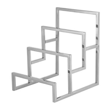 Imagem de predolo Suporte para exibição de bolsas, carteira, escada, organizador de armário, bolsa de mão, suporte para lojas de butique, balcão de loja de varejo, Prata, 15x18x19cm