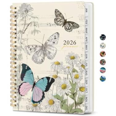 Imagem de Agenda 2026 – Agenda semanal e mensal, janeiro de 2026 a dezembro de 2026, agenda de calendário 2026 com encadernação em espiral, bolso interno, perfeito para material escolar de escritório em casa