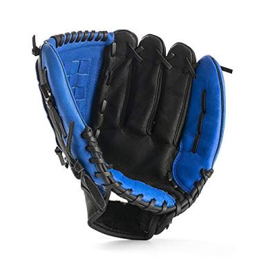 Imagem de Luva de beisebol luvas de softball luvas de beisebol de softball acolchoadas de couro treino de guarda-redes crianças adolescentes adultos luvas de recetor para adultos jovens (cor: Azul, sim