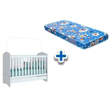 Imagem de Berço / Mini Cama Infantil Bala de Menta 3 em 1 + Colchão Ortobom Bran