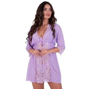 Imagem de Hobby Roupão de Dormir com Detalhe em Renda Robe Luxuoso Iza - NAKA MO