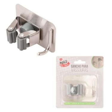 Imagem de Gancho de Vassoura Aço Inox 8,5x6,5x4cm Parede - Clink