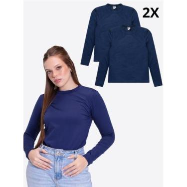 Imagem de Kit 2 Blusas Térmicas Adulto Marinho - Vida Costeira Oficial, G, Marin