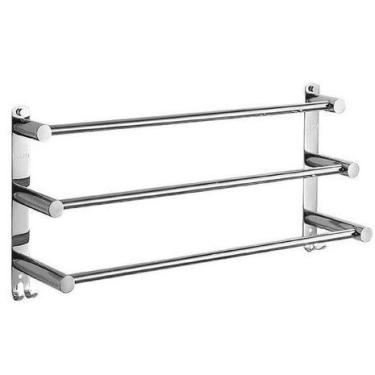 Imagem de Toalheiro Cromado Triplo Porta Toalha de 60cm Para Hotel Casa Banheiro