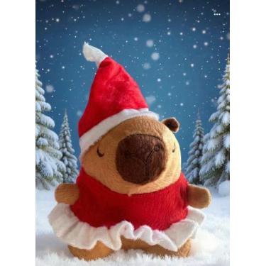 Imagem de Pélúcia capivara natalina/decoração/brinquedo - SEM MARCA