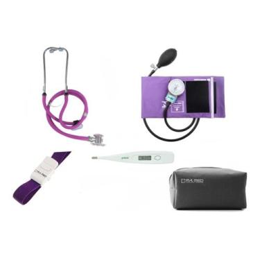 Imagem de Kit Completo De Enfermagem Com Garrote + Termometro - Pamed,  Lilás