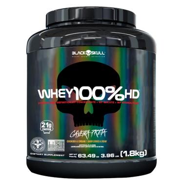Imagem de Whey 100% HD Black Skull - 1,8kg (WPC, WPI E WPH) Whey 100% HD Cookies & Cream 1,8kg