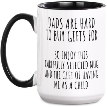 Imagem de Fatbaby Caneca de café engraçada para pai, Dia dos Pais, Dia de Ação de Graças, Natal, presentes de aniversário da filha e filho, presentes para o pai, xícara de chá 425 g