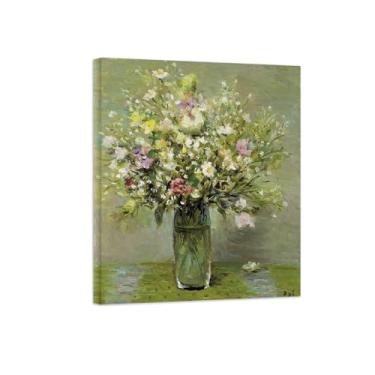 Imagem de Pôster e impressões em tela de flores vintage - reprodução de pintura de arte de parede famosa - flores silvestres 3 imagens prontas para pendurar tela emoldurada 60 x 75 cm 24 x 29 pol