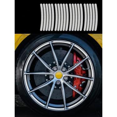 Imagem de Adesivos refletivos de cubo de roda 3D - Decalques de anel de aço de alta resistência para carros, bicicletas e motocicletas