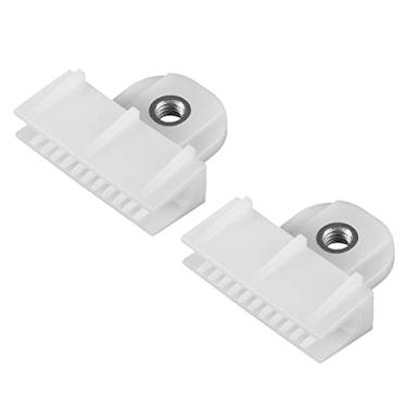 Imagem de VekAuto 2 peças de clipe de retenção de canal de vidro para porta de janela, clipe de faixa universal para regulador de vidro de 4 x 3,5 x 1,3 cm, para carro, caminhão, van, plástico durável, branco