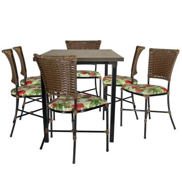 Imagem de Mesa Cozinha Cadeiras Gramado Argila Jogo De Jardim