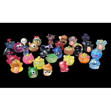 Imagem de Amuletos luminosos de resina em miniatura, conjunto de ornamentos de estatuetas de Halloween, enfeites para decoração de artesanato de paisagem de aquário faça você mesmo, 32 peças