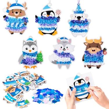 Imagem de 3sscha 12 Packs Winter Polar Animals Poking Craft Kit - Christmas Creative DIY Foam Poke Fabric Art Set for Kids Make Your Own Winter Card Party Decor Gift School Classroom Rewards Activity Supplies