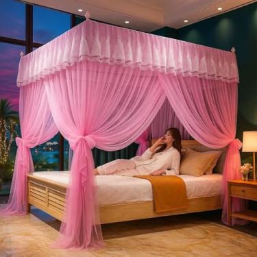 Imagem de Mosquiteiro Palácio Cortinado Casal Queen COM Armação De Ferro Oferta Limitada(ROSA)