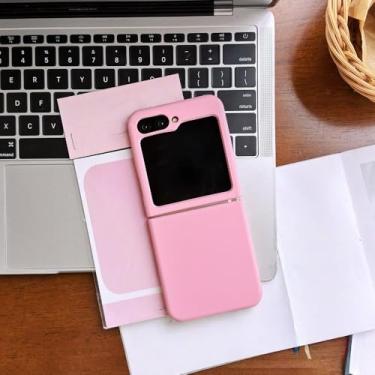 Imagem de Capa de silicone líquido fluorescente neon para Samsung Galaxy Z Flip 6 5, capa Z Flip6 ZFlip5, capa fosca à prova de choque, rosa escuro, para Samsung Galaxy Z Flip 6