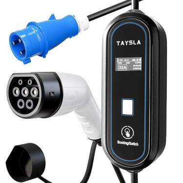 Imagem de Portátil Carregador Carro Eletrico TAYSLA 7KW Cabo de 5M 32A-24A-20A-16A-13A-10A-8A Carregador EV Tipo 2 para Carros Elétricos e Híbridos Uso Interno/Externo Veículo Elétrico BYD Nissan Phantom