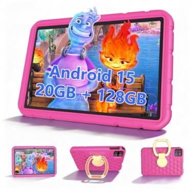Imagem de ITDULCET Tablet infantil, tablet Android 15 de 10 polegadas para crianças, 20 GB de RAM 128 GB ROM Octa-Core 6000 mAh com capa à prova de choque, Bluetooth, WiFi, controle parental, câmera dupla, GPS