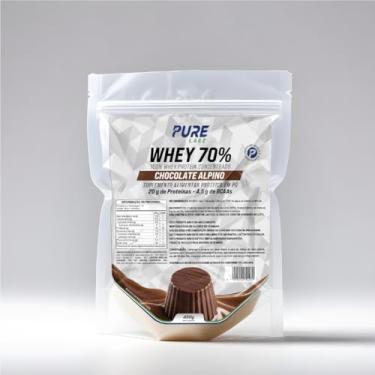Imagem de Whey Protein Concentrado 70% 450g Pure Athletic Sabor:Chocolate Alpino