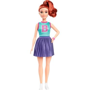 Imagem de Boneca de moda Barbie Fashionistas #232 com cabelo e roupa ruivos