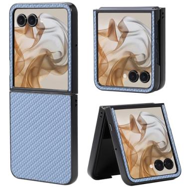 Imagem de Fourmor Capa para Motorola Razr Plus 2025/Razr Plus 2024 - Capa protetora à prova de choque com padrão de fibra | Cobertura total | Design leve e antiimpressões digitais