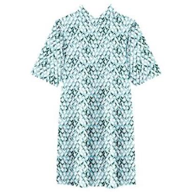 Imagem de Vestido Curto Estampado Com Gola Alta Em Moletom De Viscose-Feminino