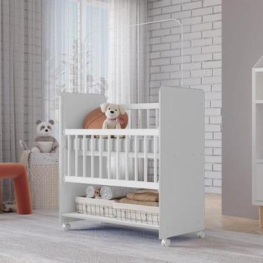 Imagem de Mini Berço Grade Removível com Colchão New Baby Branco - Navega Móveis