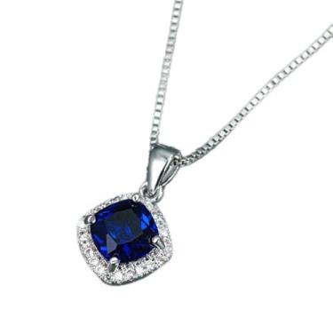 Imagem de Colar quadrado para mulheres, banhado a prata, colar de corrente de zircônia cúbica, ajustável, moderno, delicado, simples, minimalista, joia presente para formatura, casamento, noivas, one size