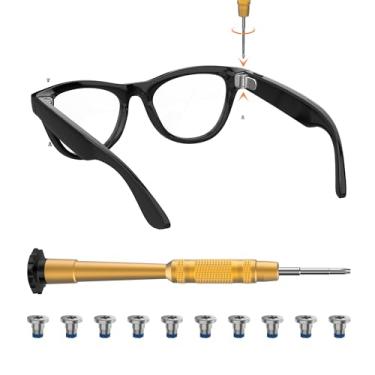 Imagem de Conjunto de chaves de fenda e parafusos HiBloks para Ray-Ban Meta Wayfarer/Skyler/Headliner (geração 2) e acessórios para hastes de óculos Oakley Meta HSTN, inclui 1 chave de fenda e 10 parafusos para