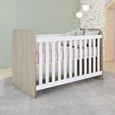 Imagem de Berço em Mdf e Mdp Sonho Encantado Espresso Móveis Rústico/Branco