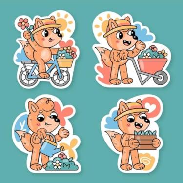 Imagem de Adesivos de Animais Kawaii para Quarto Infantil Decorativos para Paredes e Cadernetas 30x30cm