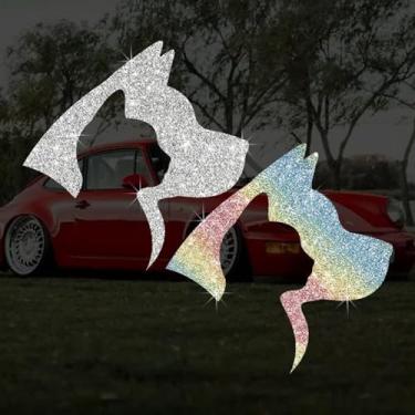 Imagem de Adesivo decalque brilhante de PVC com glitter para carros, laptops, motocicletas, parede, janela, bagagem, capa de arranhão, porta, multisuperfície (branco + colorido)