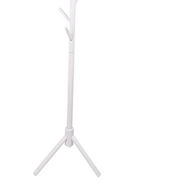 Imagem de Phefop Cabide de Canto Redondo Elegante, Cabide de Chapéu para Entrada, tripé Estável, de Roupas Feito de Madeira de Pinho para Estúdio de Loja (Branco)