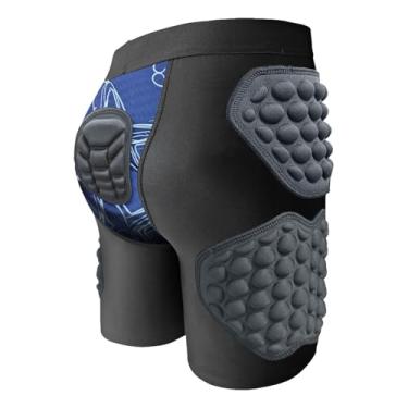 Imagem de harayaa Calções de compressão acolchoados e protetores infantis, reforçados com EVA, acessório para futebol, multiuso, respiráveis ​​e com proteção para os, Size S