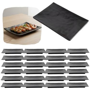 Imagem de Bandeja Travessa Prato Retangular Preta Porções Sushi Sashimi Comida Oriental Japones (24)
