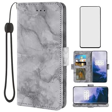 Imagem de Asuwish Capa compatível com OnePlus 7 Pro e protetor de tela de vidro temperado, compartimento para cartão celular, suporte, carteira de mármore, capa de telefone para Oneplus7Pro One Plus 1+7 1Plus