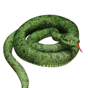 Imagem de Boneca de brinquedo de pelúcia Green Snake 160 cm, realista, recheada 