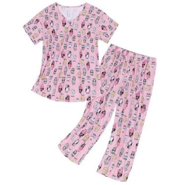 Imagem de Conjunto de pijamas femininos American Trends Pink Cat Cup S